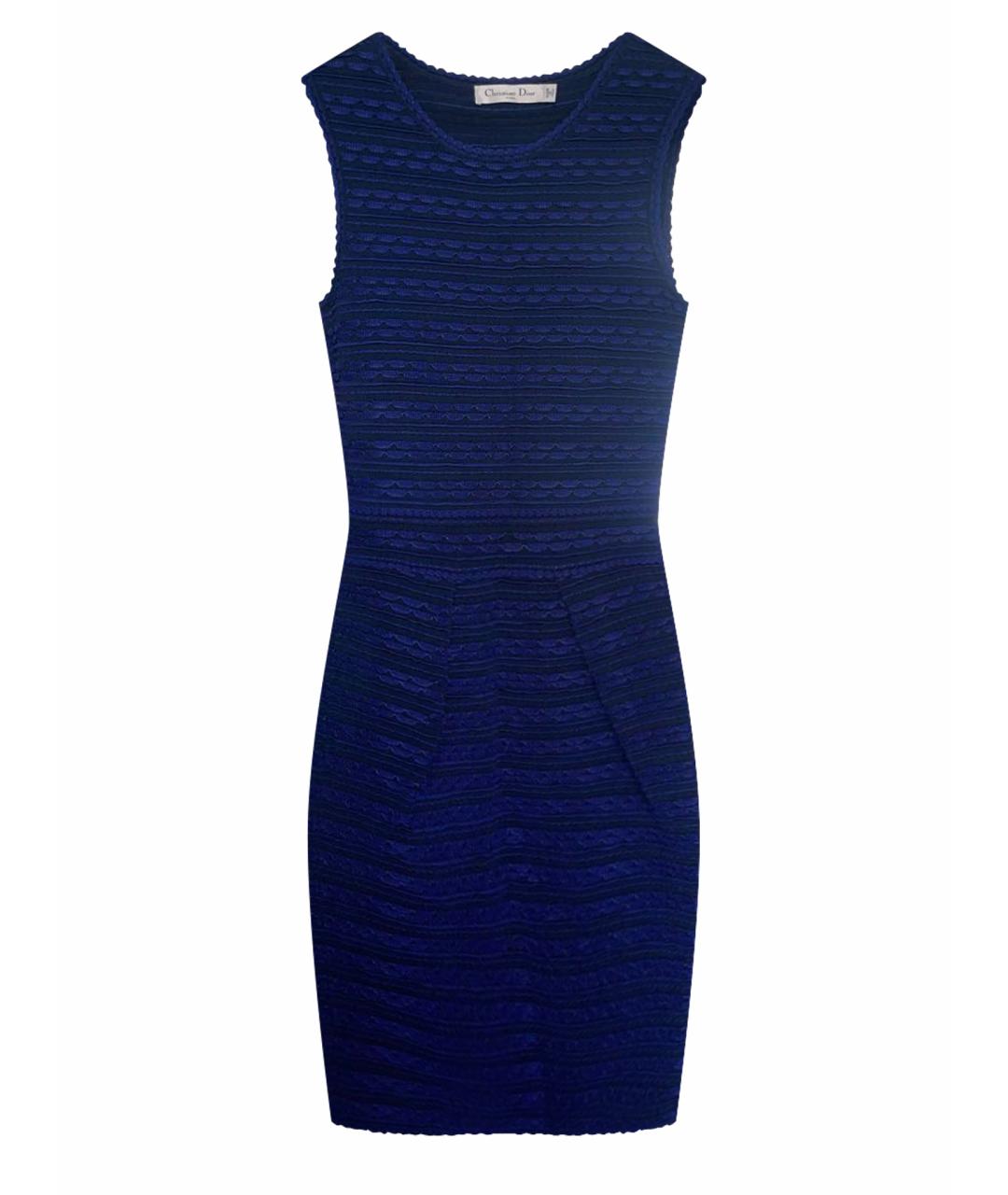 CHRISTIAN DIOR Темно-синее вискозное платье, фото 1
