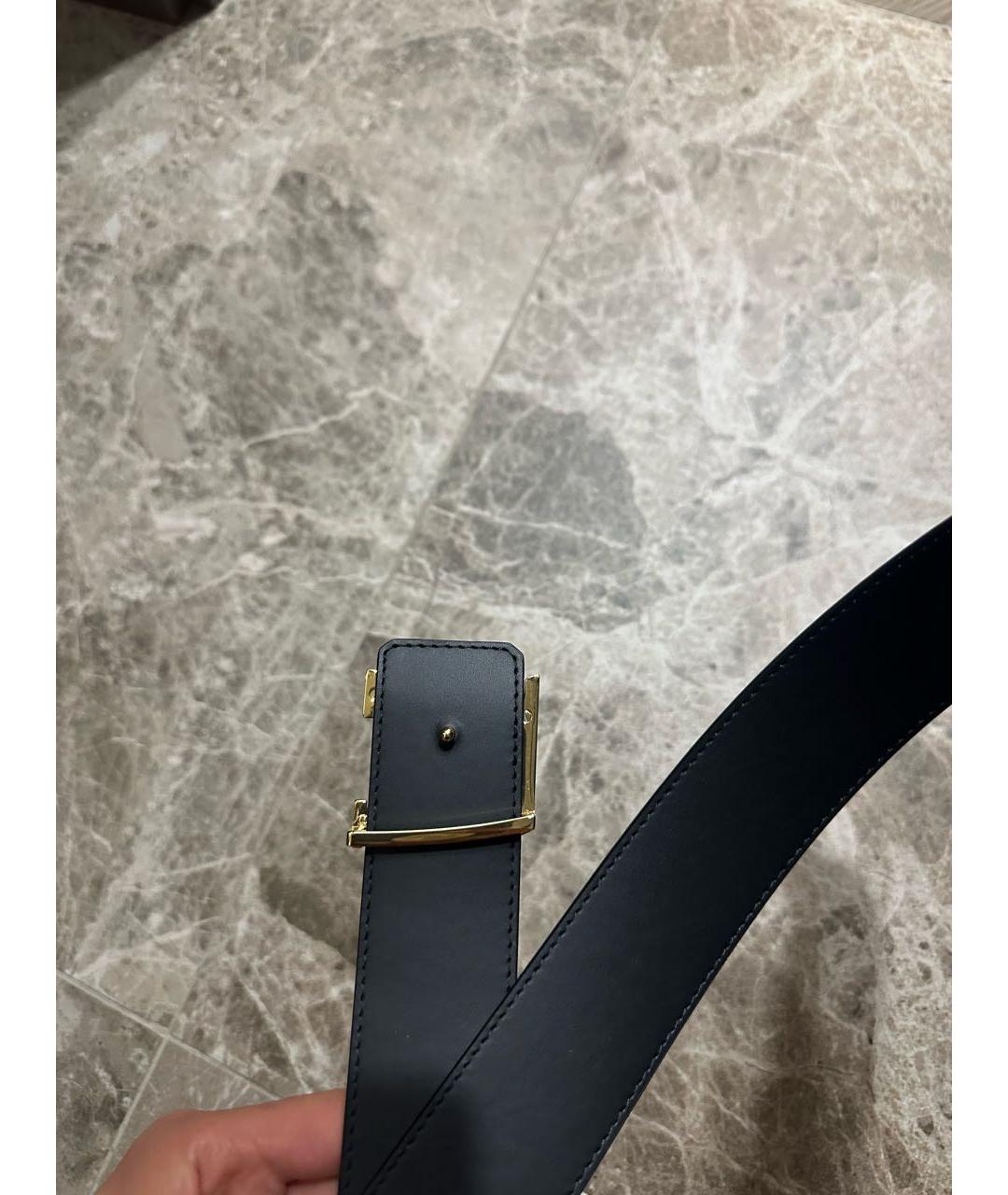 LOUIS VUITTON Черный кожаный ремень, фото 4