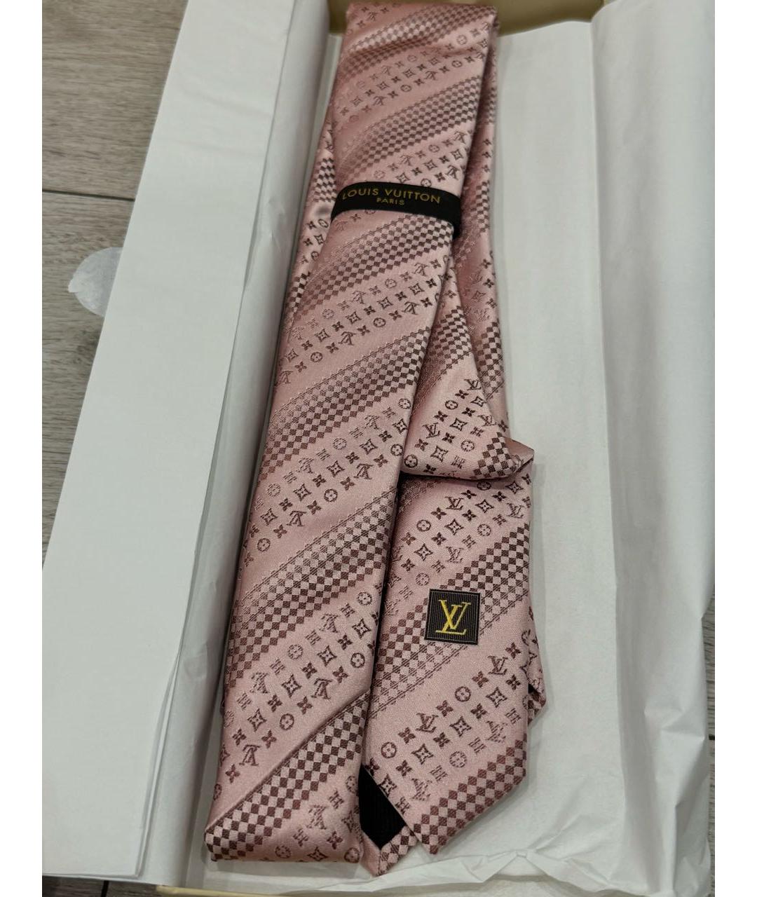 LOUIS VUITTON PRE-OWNED Розовый шелковый галстук, фото 2