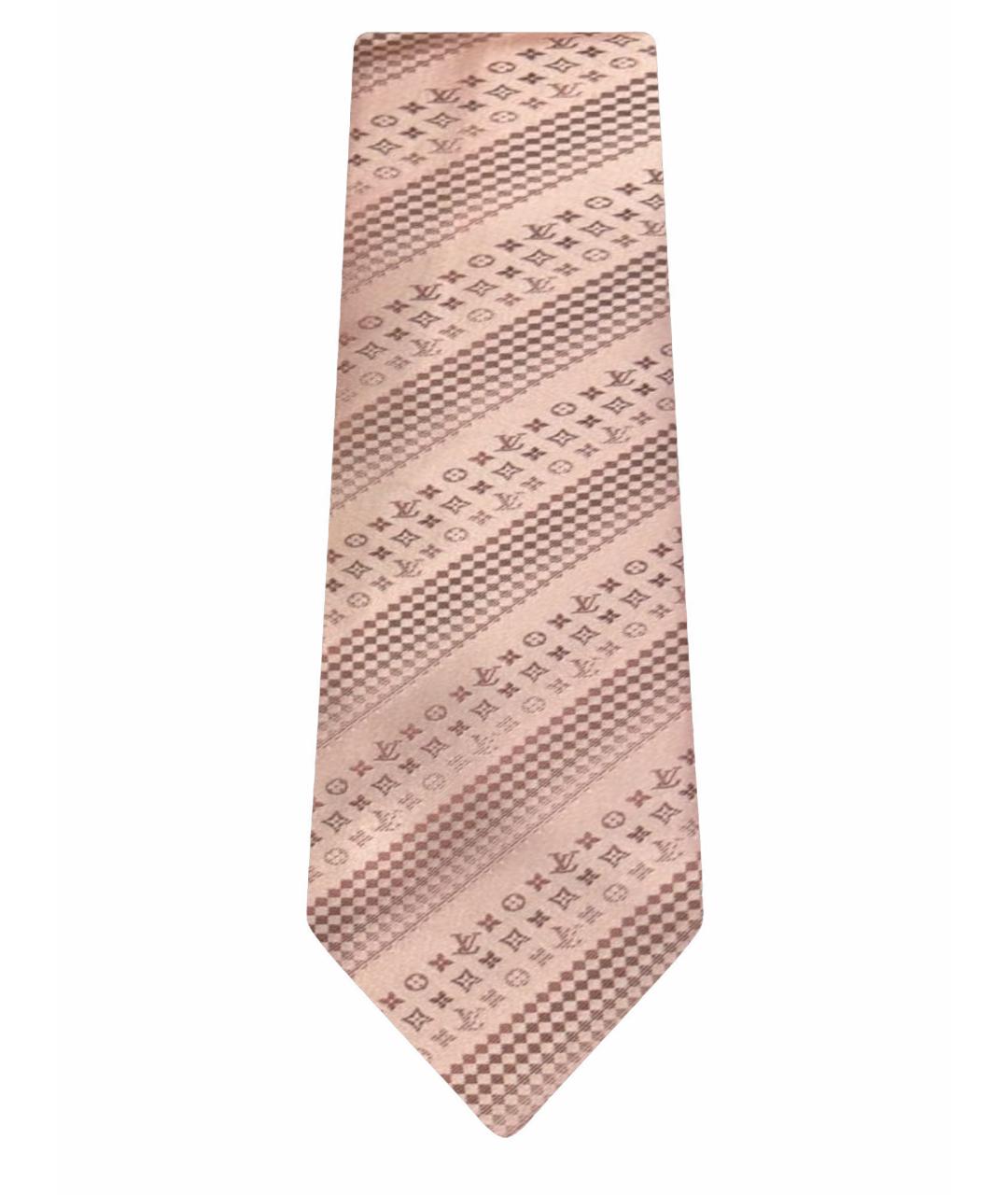 LOUIS VUITTON Розовый шелковый галстук, фото 1