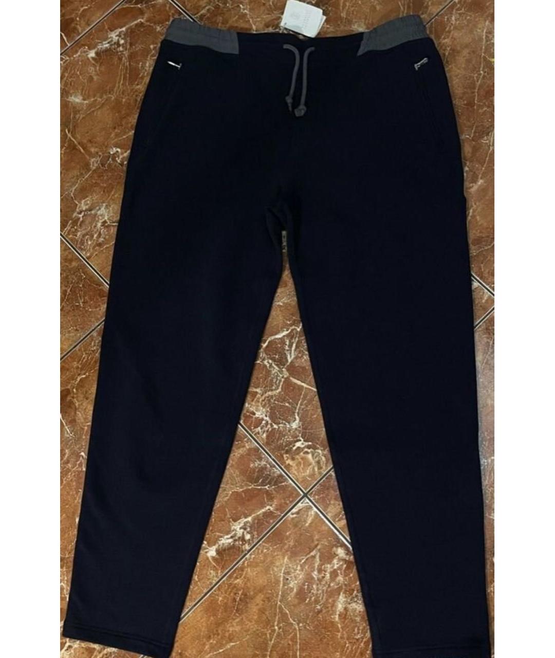 BRUNELLO CUCINELLI Темно-синие повседневные брюки, фото 3