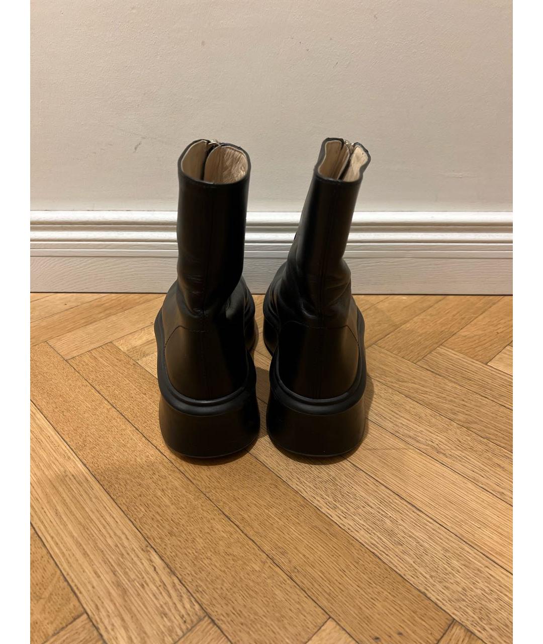 THE ROW Черные кожаные полусапоги, фото 4