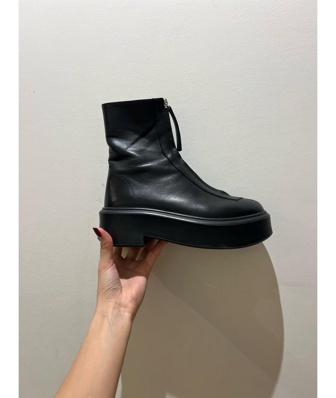 THE ROW Черные кожаные полусапоги, фото 5