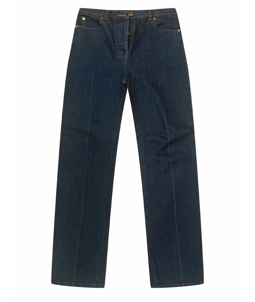 GUCCI Синие хлопковые прямые джинсы, фото 1