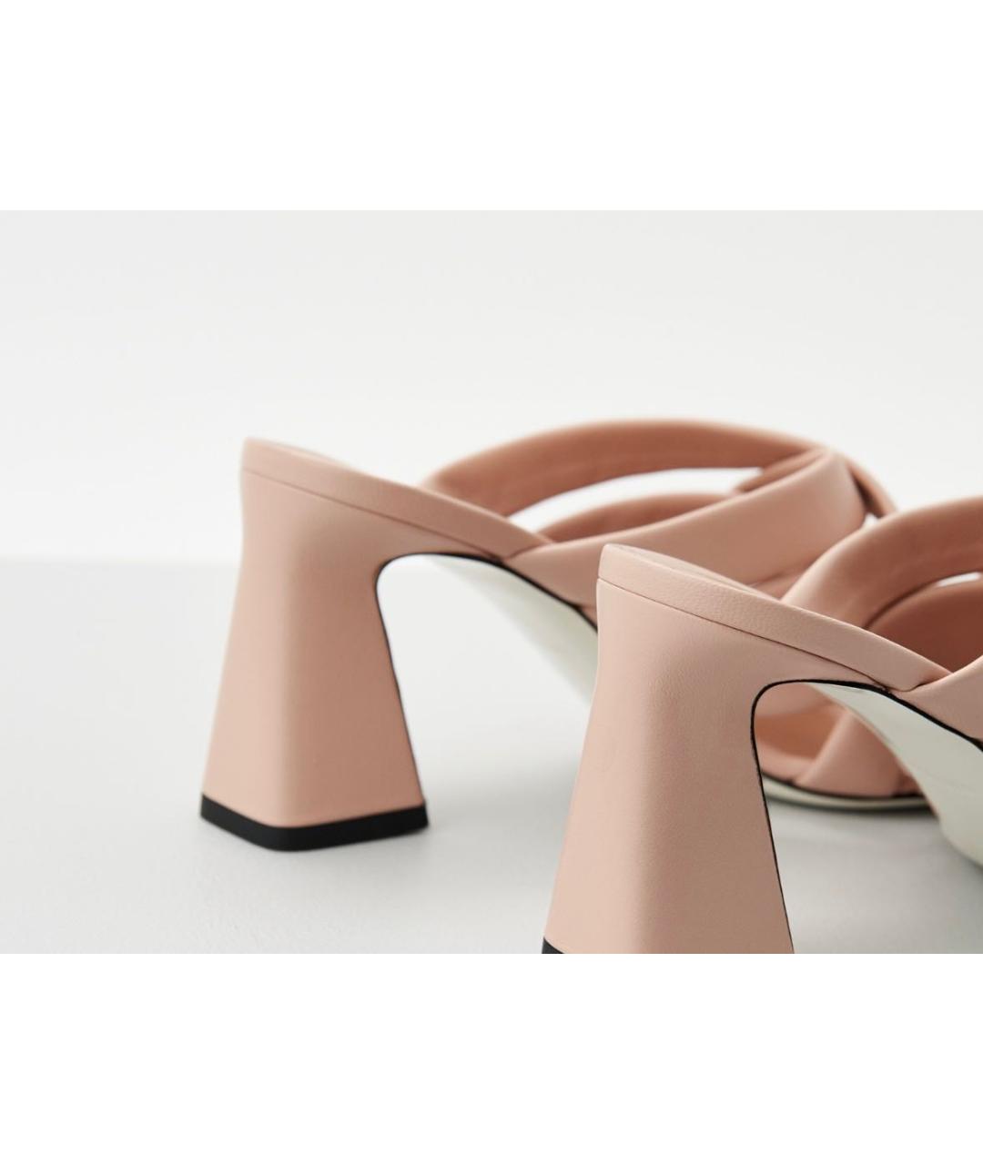 POLLINI Розовые кожаные сабо, фото 4
