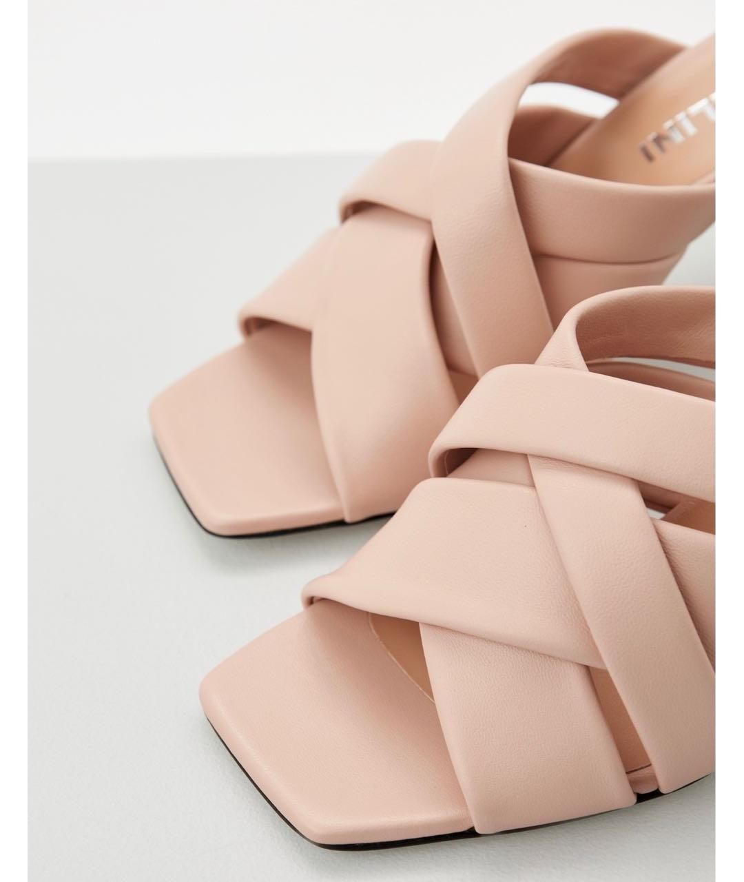 POLLINI Розовые кожаные сабо, фото 2