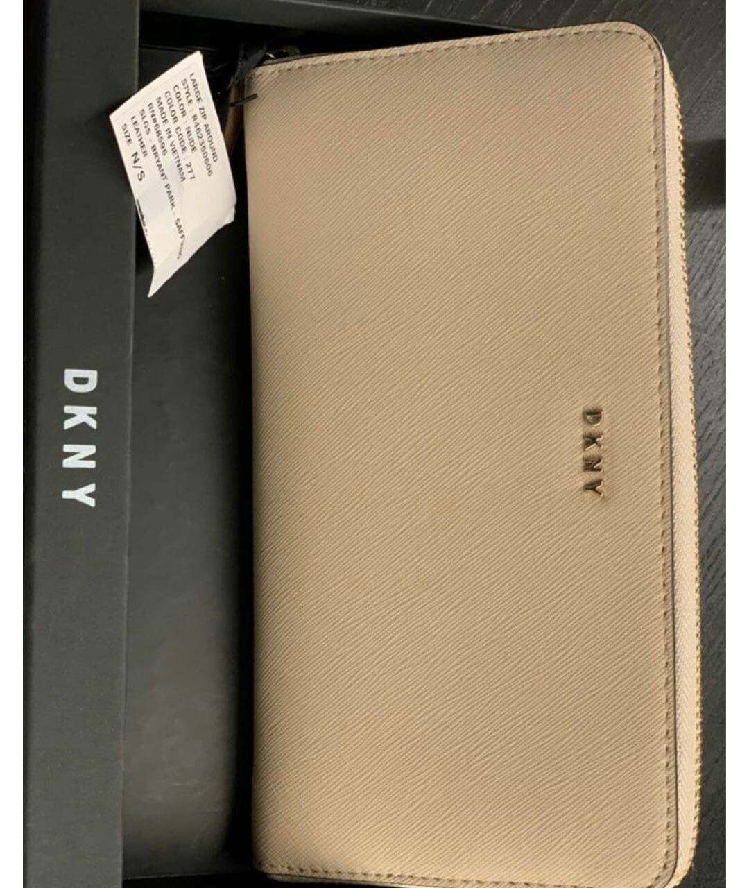 DKNY Бежевый кожаный кошелек, фото 4