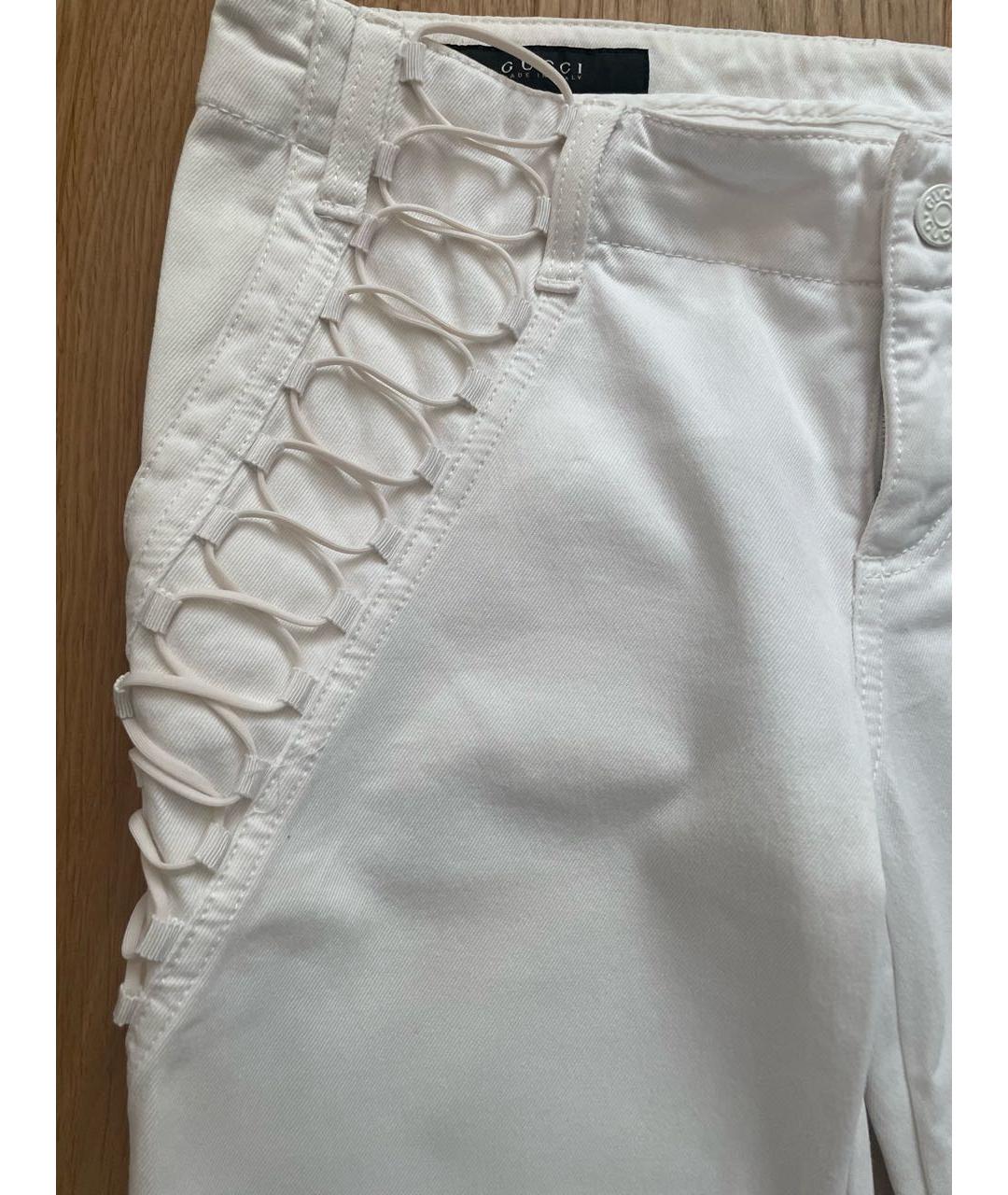 GUCCI Белые хлопковые прямые джинсы, фото 4