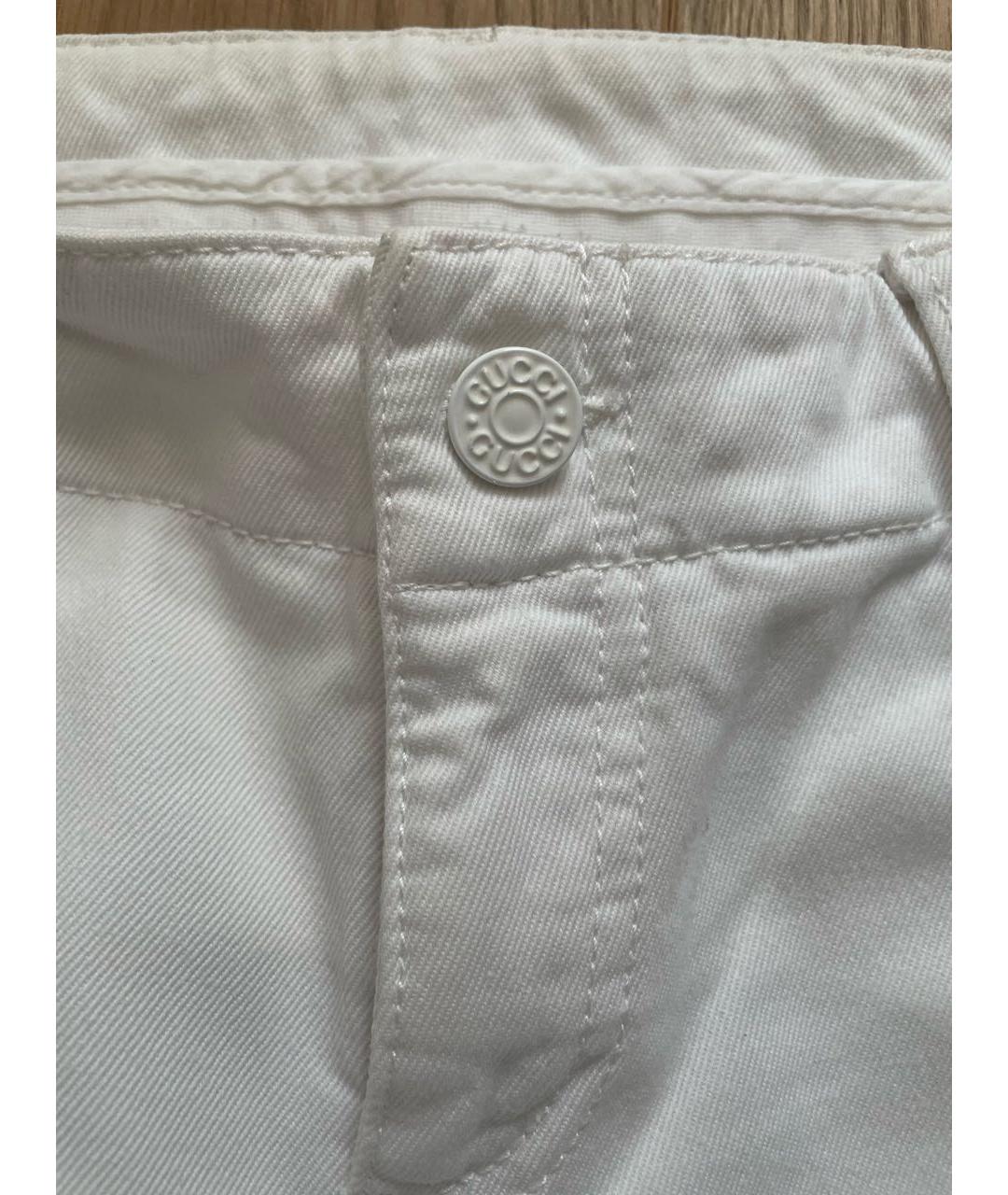 GUCCI Белые хлопковые прямые джинсы, фото 5