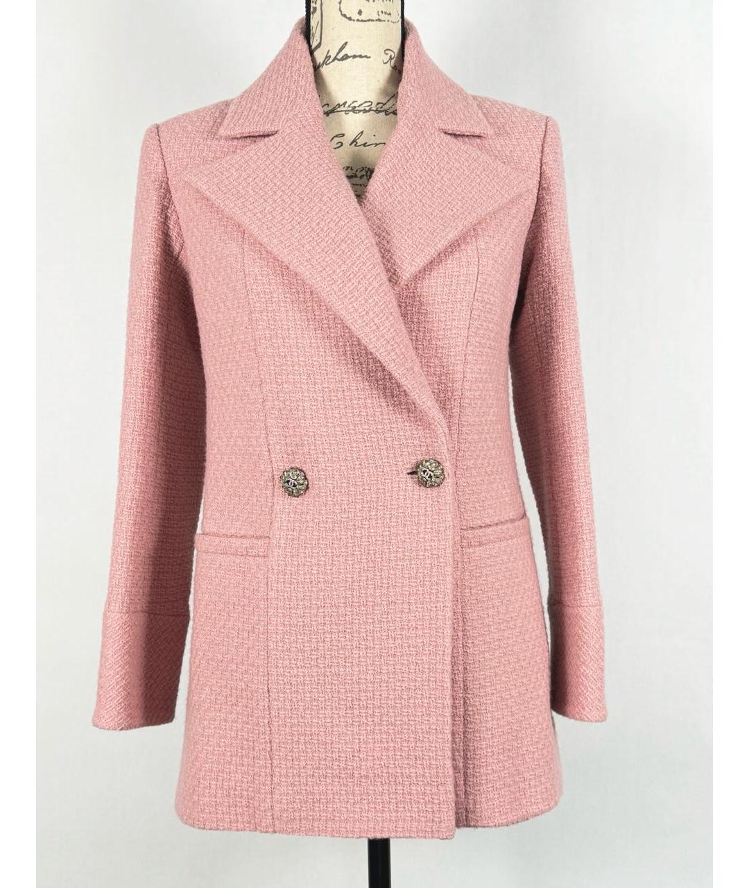 CHANEL PRE-OWNED Розовый твидовый жакет/пиджак, фото 3