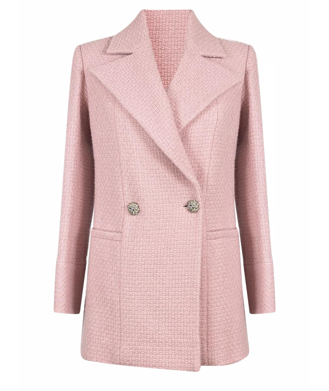 CHANEL PRE-OWNED Розовый твидовый жакет/пиджак, фото 1