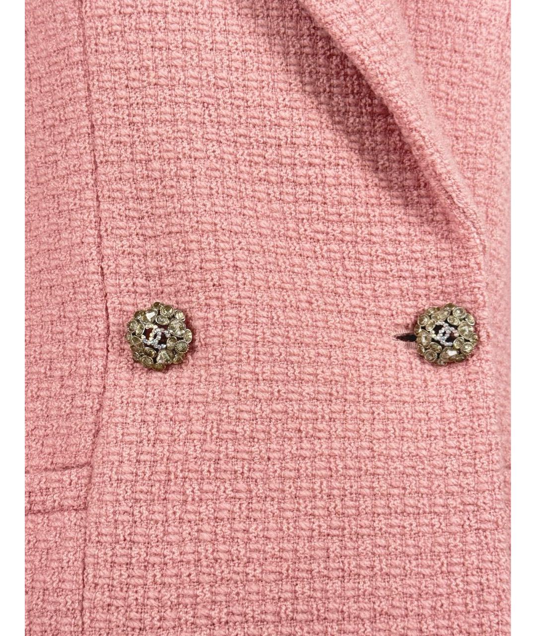 CHANEL PRE-OWNED Розовый твидовый жакет/пиджак, фото 7