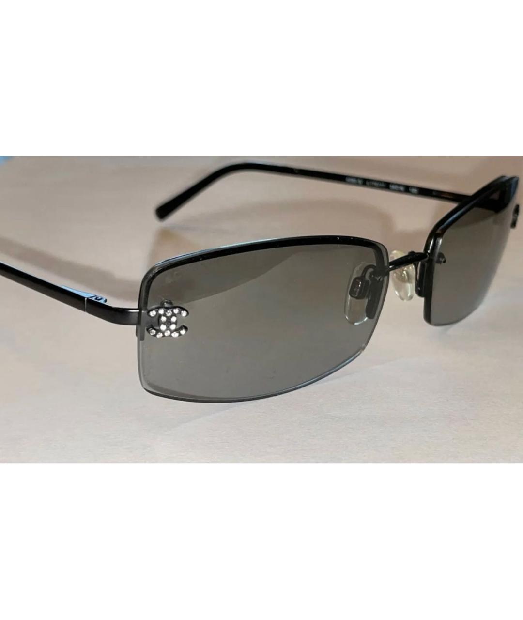 CHANEL Черные металлические солнцезащитные очки, фото 2