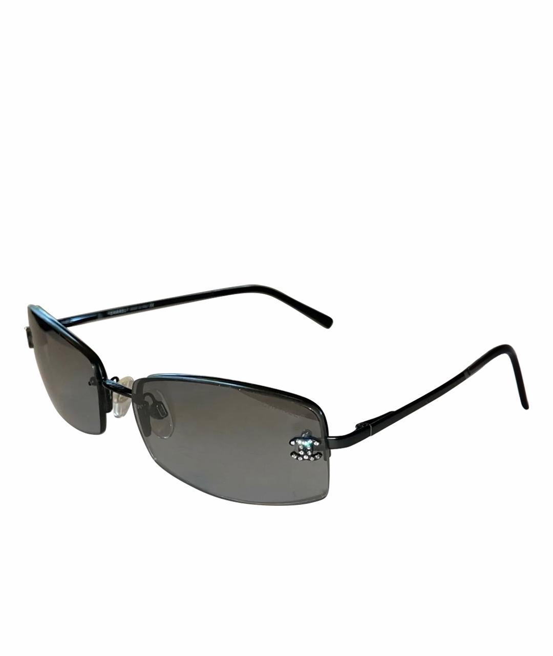 CHANEL Черные металлические солнцезащитные очки, фото 1