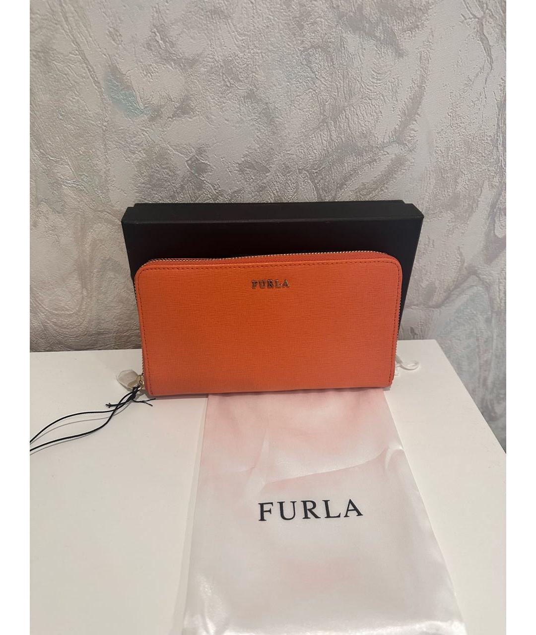 FURLA Оранжевый кожаный кошелек, фото 2
