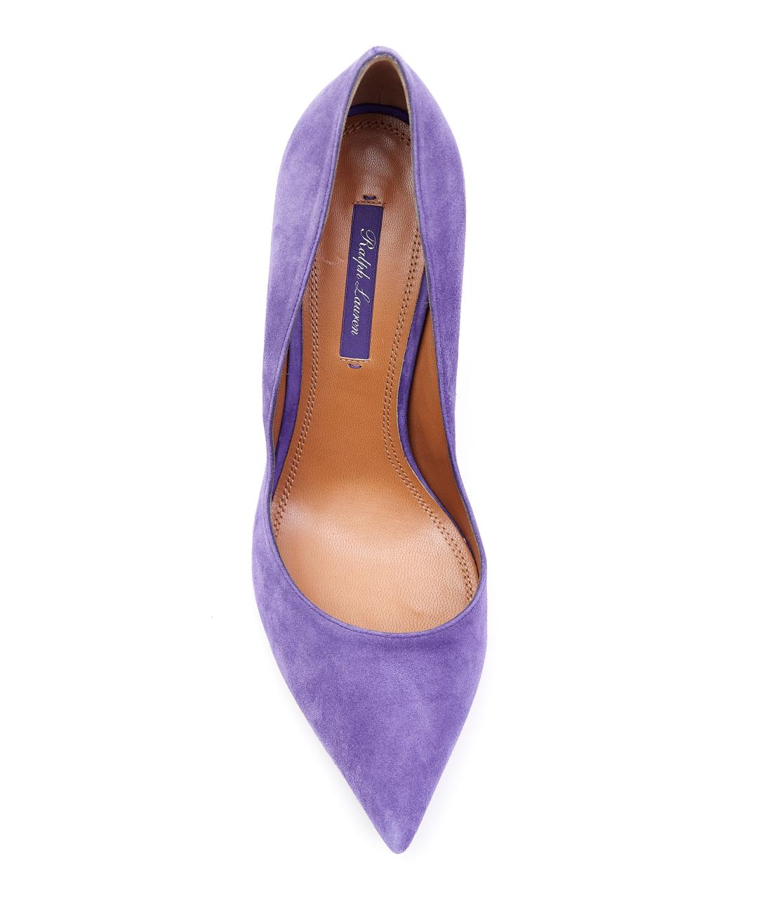RALPH LAUREN PURPLE LABEL Фиолетовые замшевые туфли, фото 4