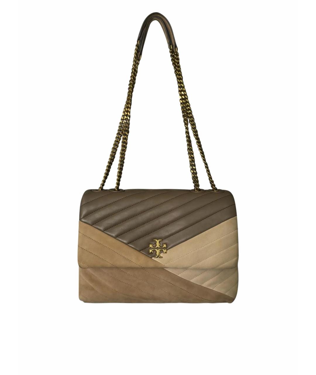 TORY BURCH Коричневая замшевая сумка через плечо, фото 1