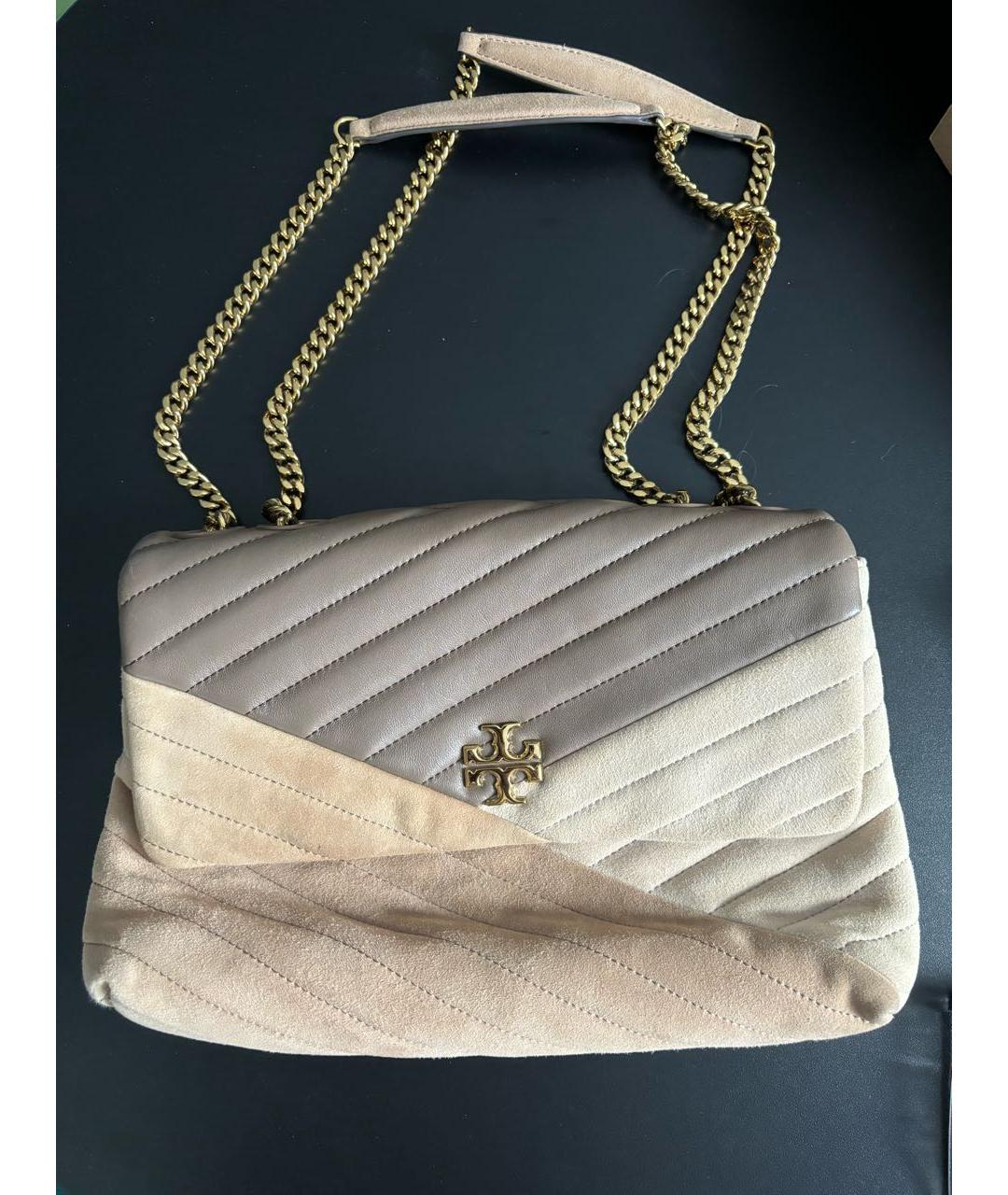 TORY BURCH Коричневая замшевая сумка через плечо, фото 5