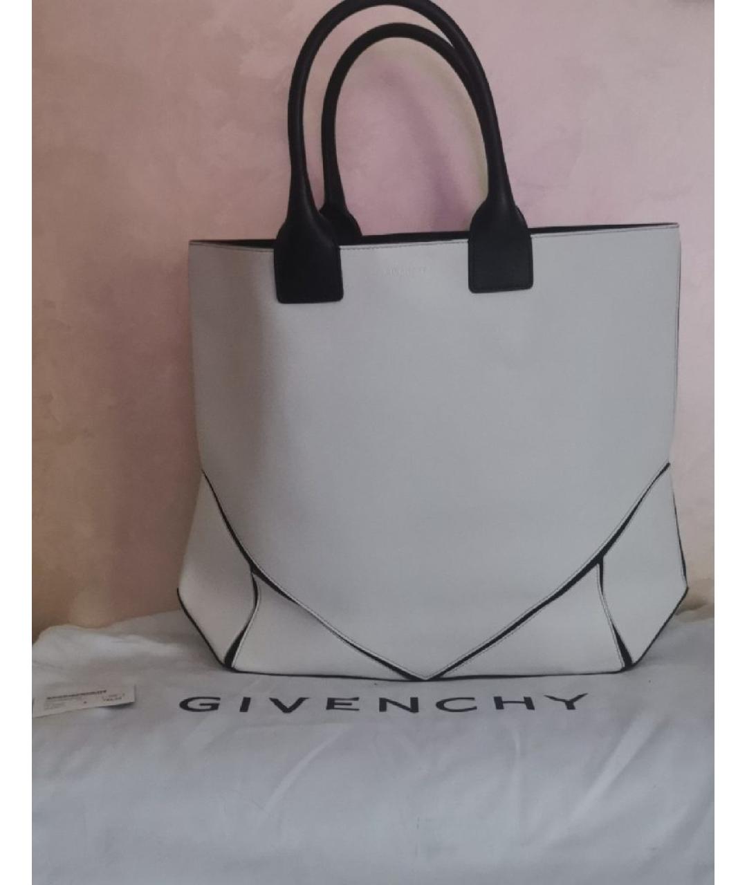 GIVENCHY Белая кожаная сумка с короткими ручками, фото 7