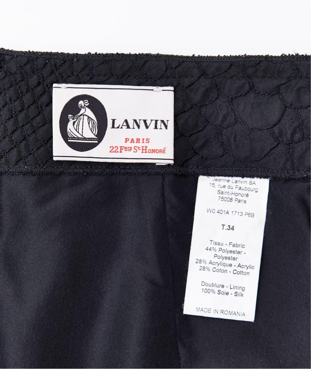 LANVIN Черная полиэстеровая юбка миди, фото 6