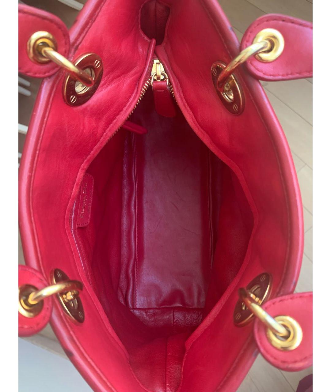 CHRISTIAN DIOR PRE-OWNED Красная кожаная сумка с короткими ручками, фото 3