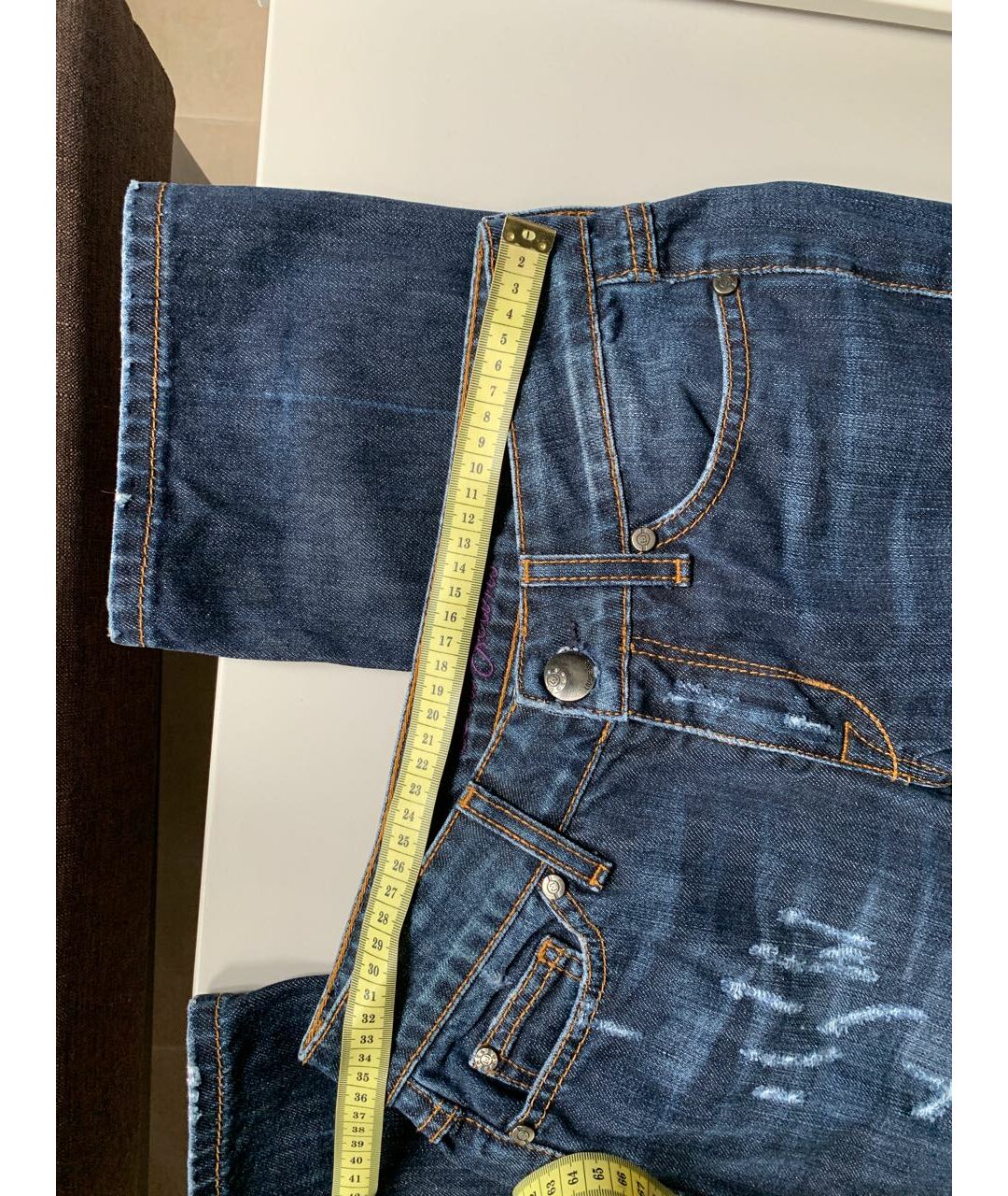 LIU JO Темно-синие хлопко-эластановые прямые джинсы, фото 3
