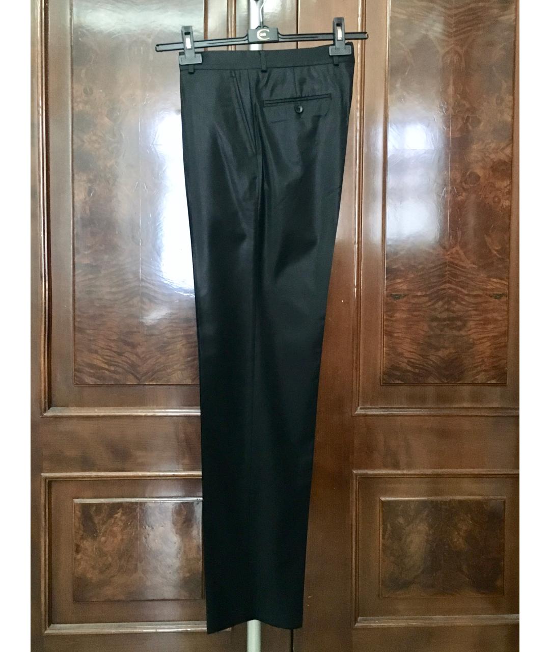 AZZARO Черные шерстяные классические брюки, фото 4