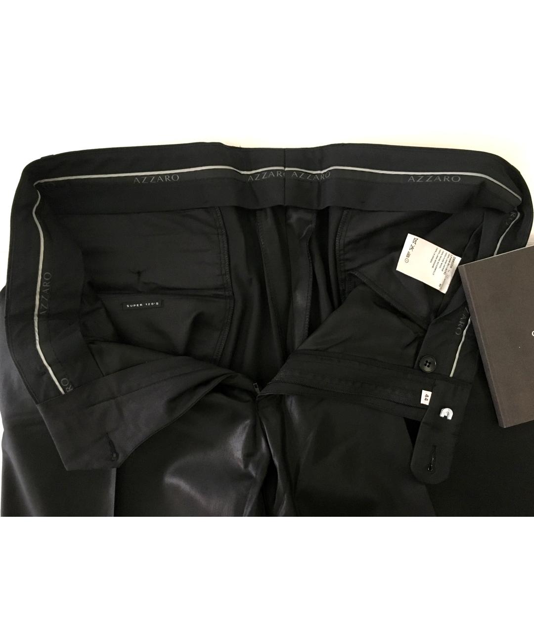 AZZARO Черные шерстяные классические брюки, фото 3