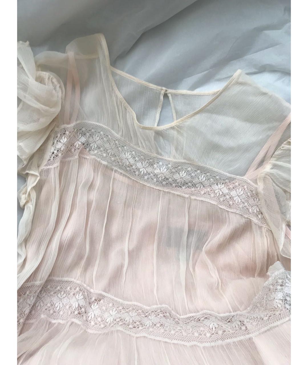 NEEDLE & THREAD Розовое шелковое повседневное платье, фото 4