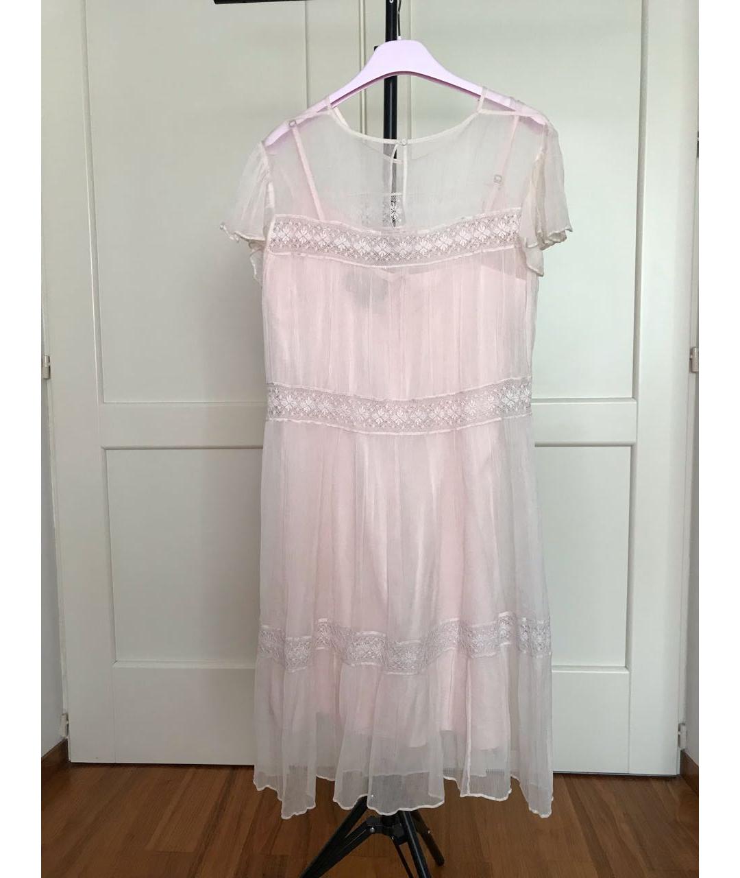 NEEDLE & THREAD Розовое шелковое повседневное платье, фото 2
