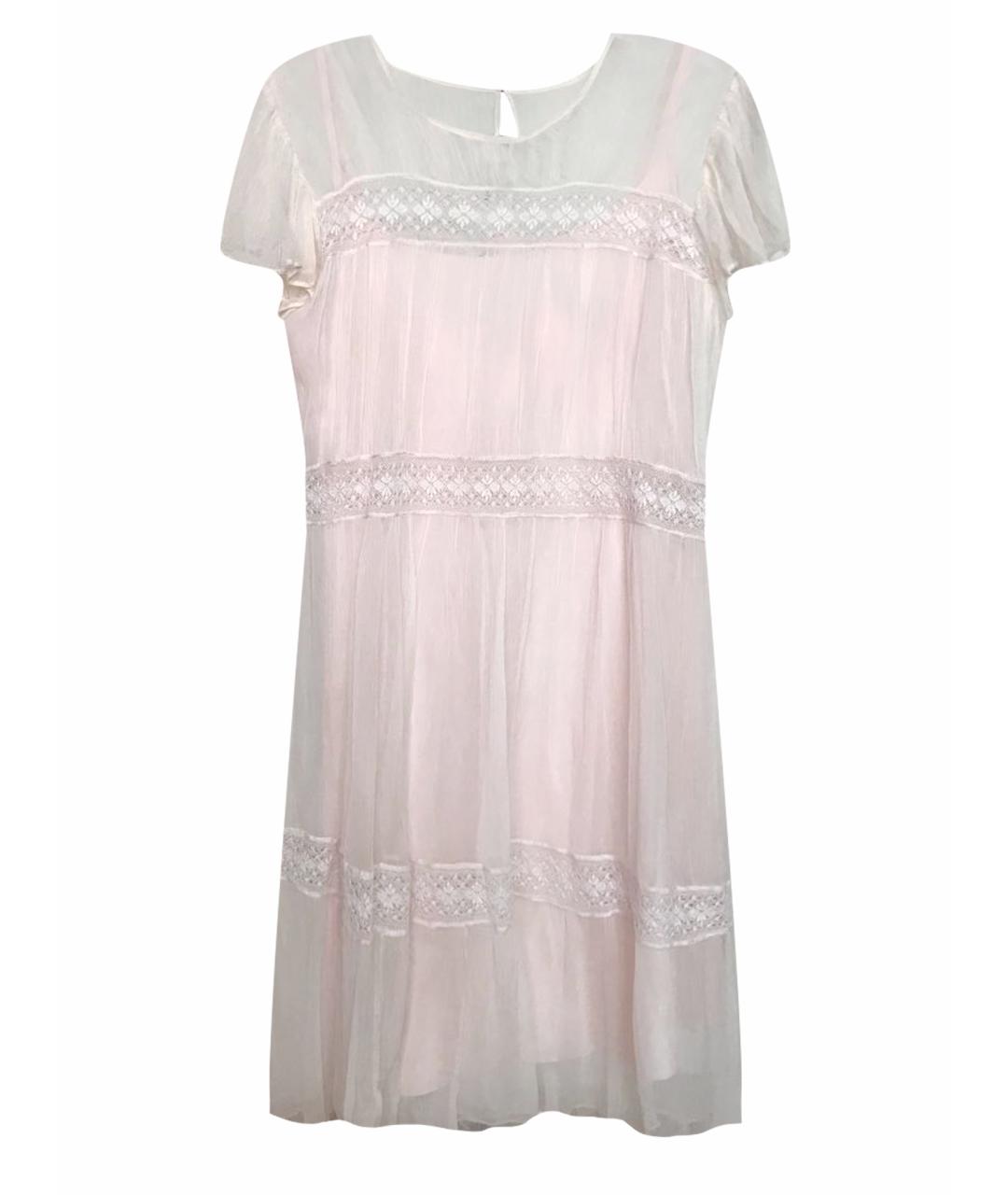 NEEDLE & THREAD Розовое шелковое повседневное платье, фото 1