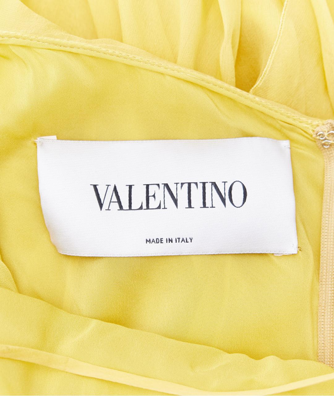 VALENTINO Желтое шелковое вечернее платье, фото 4