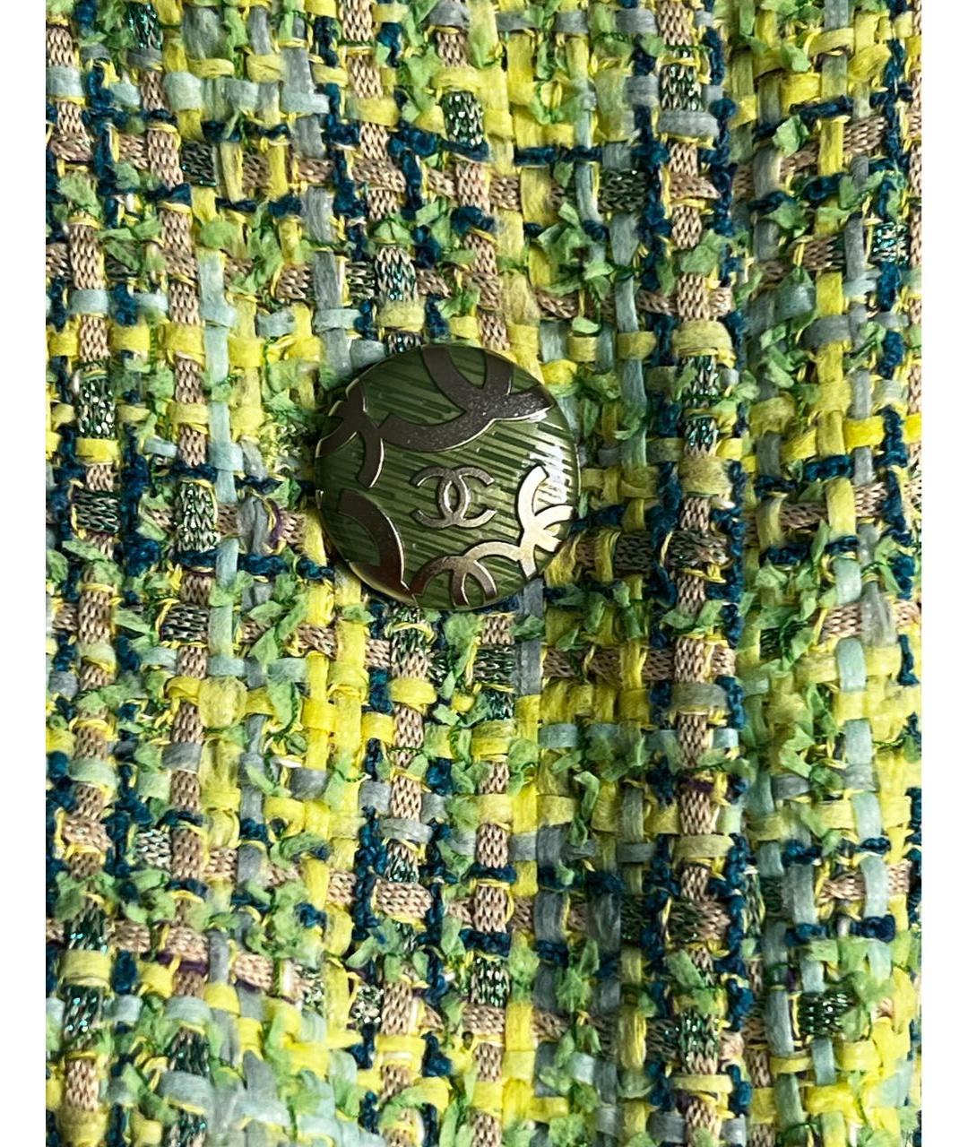 CHANEL Зеленый твидовый жакет/пиджак, фото 3