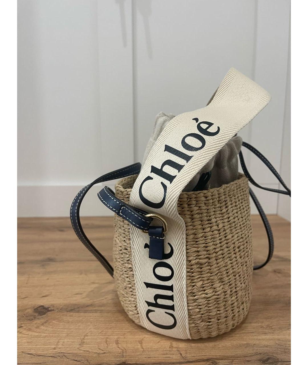 CHLOE Бежевая пелетеная сумка через плечо, фото 6