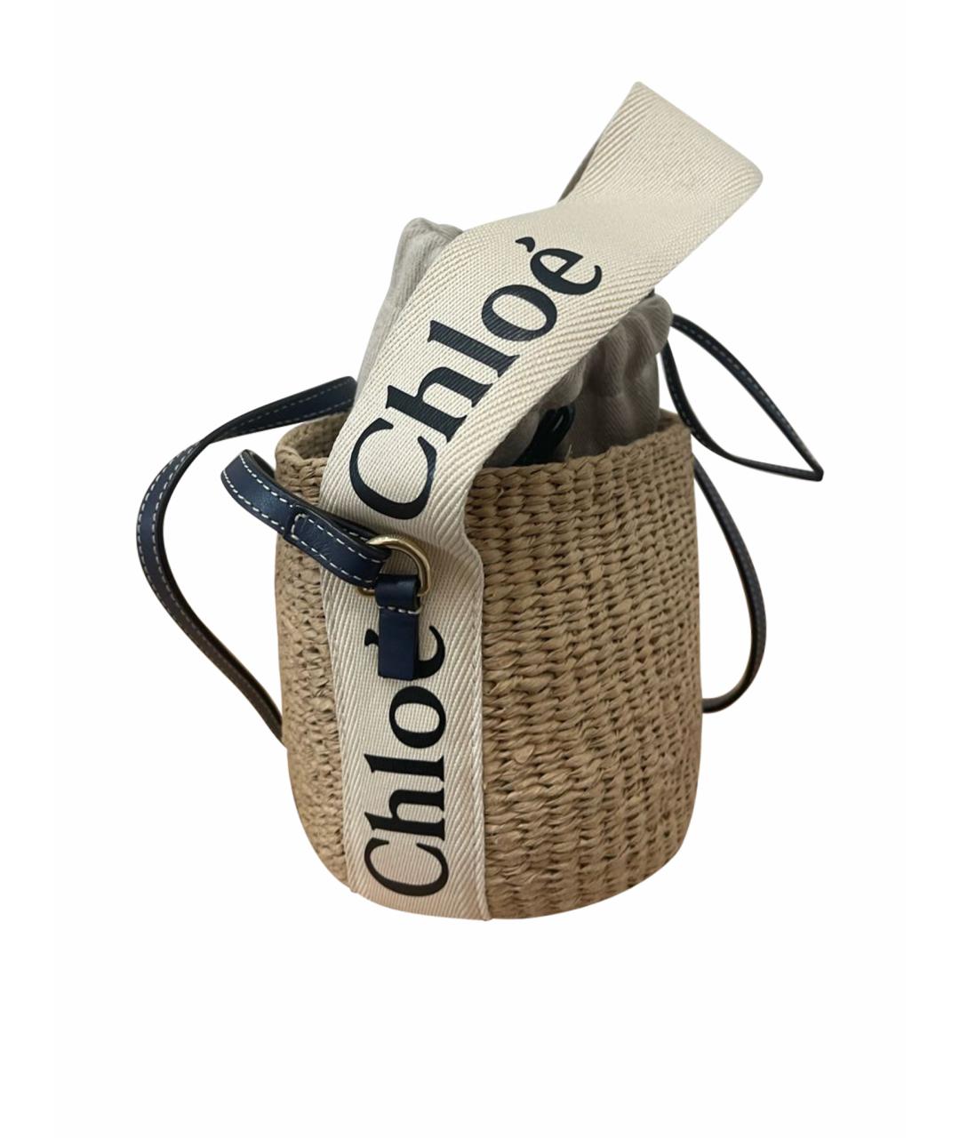 CHLOE Бежевая пелетеная сумка через плечо, фото 1