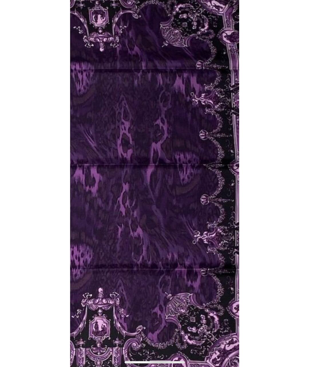 VERSACE Фиолетовый шелковый шарф, фото 2