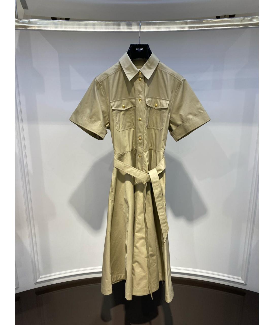CELINE Бежевое повседневное платье, фото 3