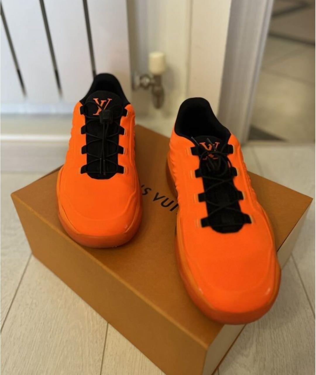 LOUIS VUITTON Оранжевое высокие кроссовки / кеды, фото 2