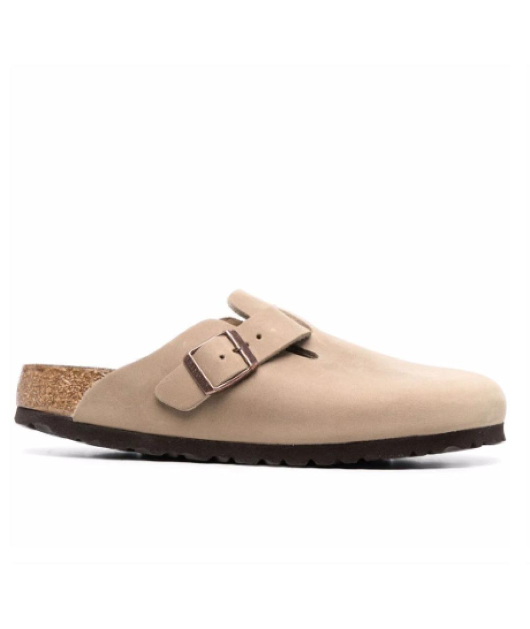BIRKENSTOCK Бежевые замшевые мюли, фото 6