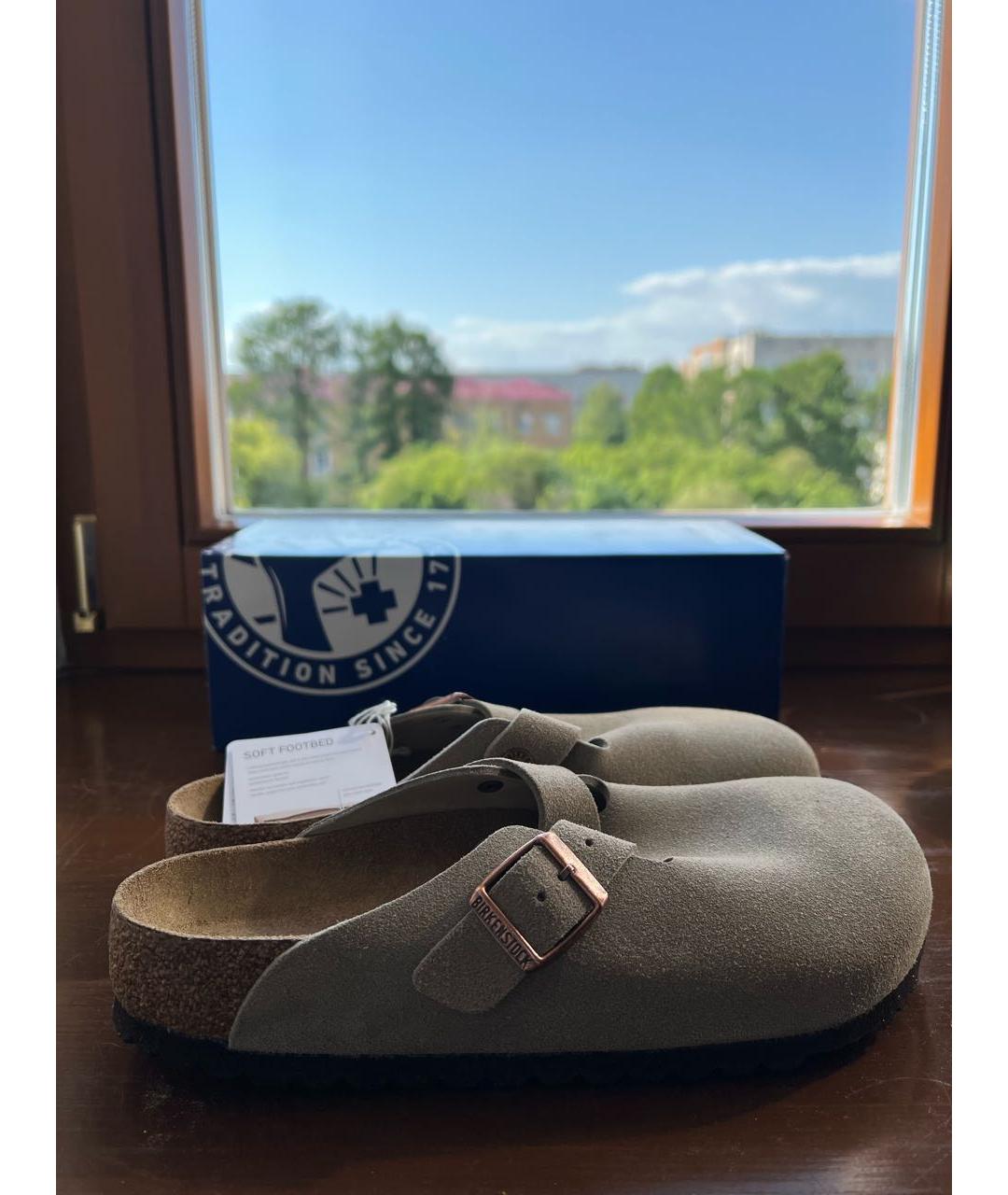 BIRKENSTOCK Бежевые замшевые мюли, фото 2