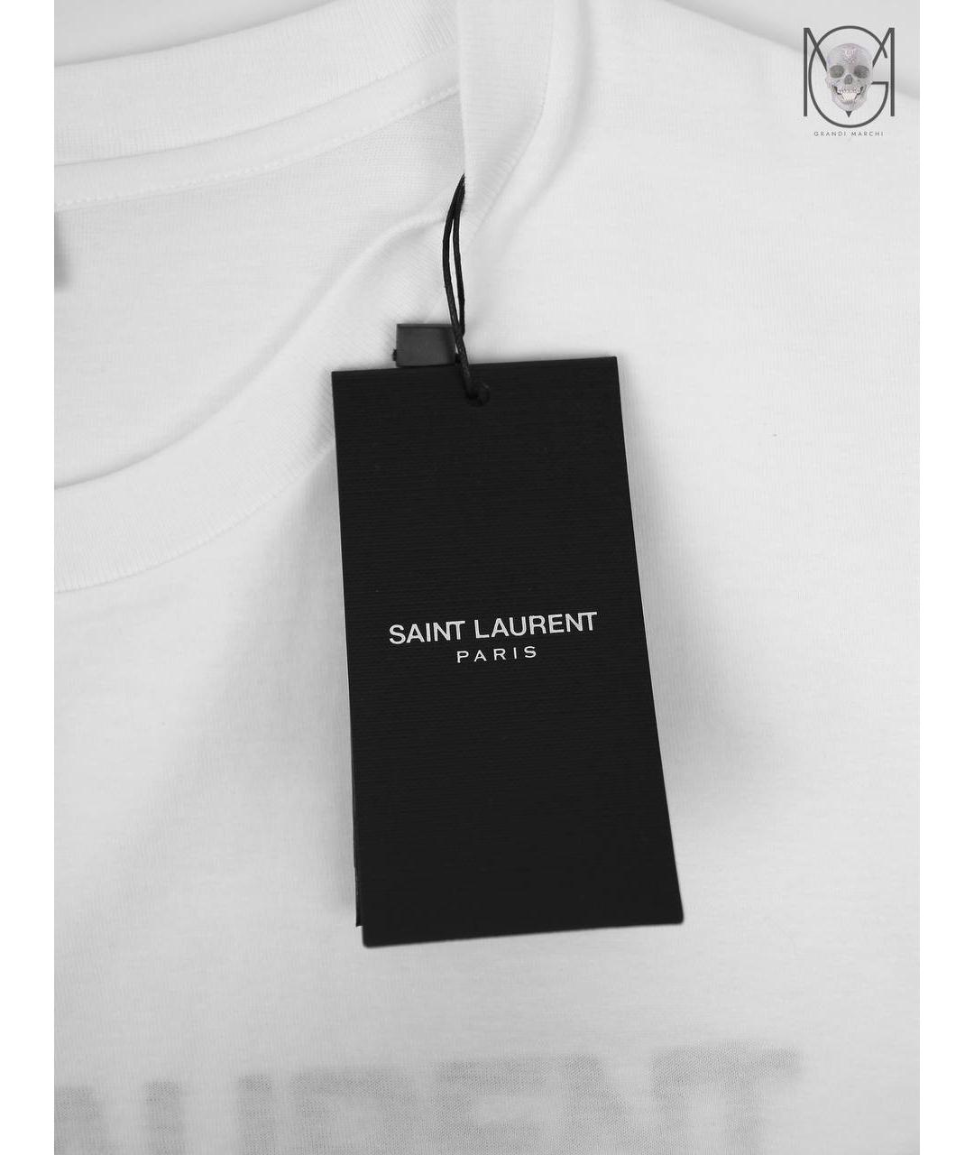 SAINT LAURENT Белая хлопковая футболка, фото 5