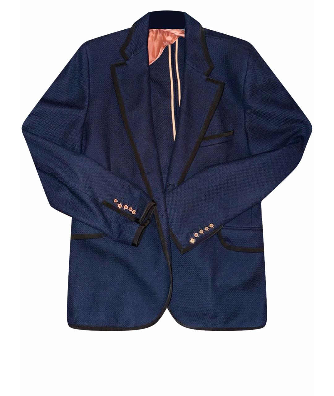 GUCCI Темно-синий хлопковый пиджак, фото 1