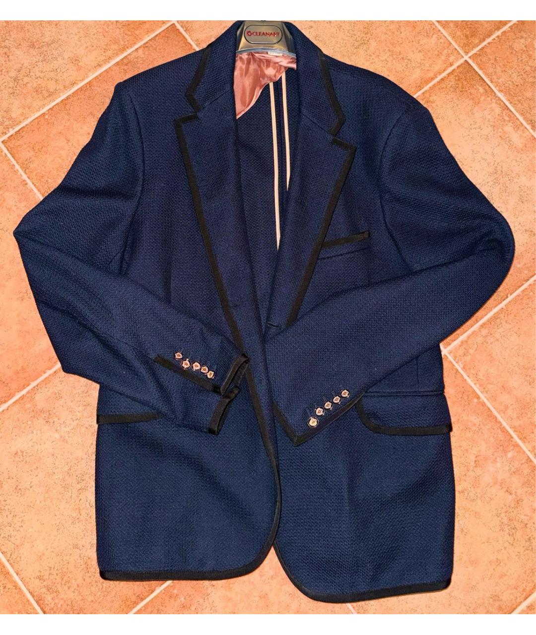 GUCCI Темно-синий хлопковый пиджак, фото 8