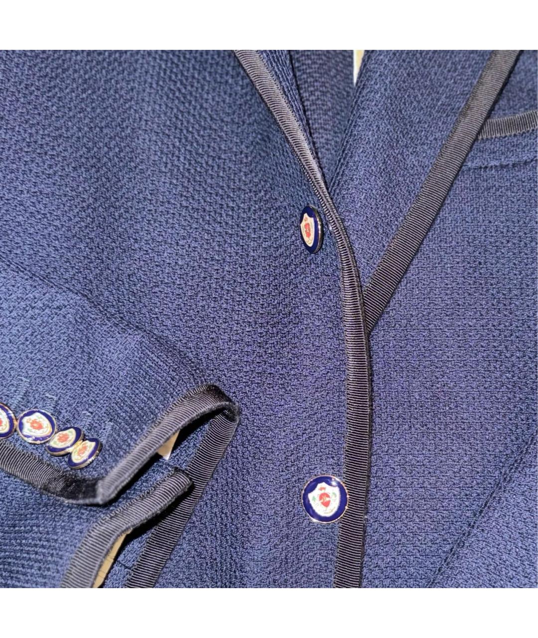GUCCI Темно-синий хлопковый пиджак, фото 3