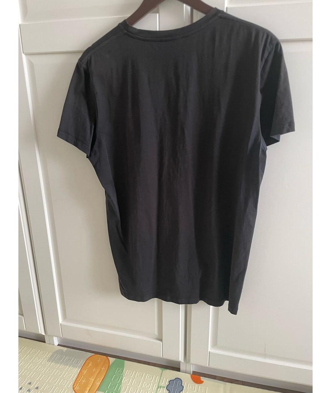 BALMAIN Черная хлопковая футболка, фото 2