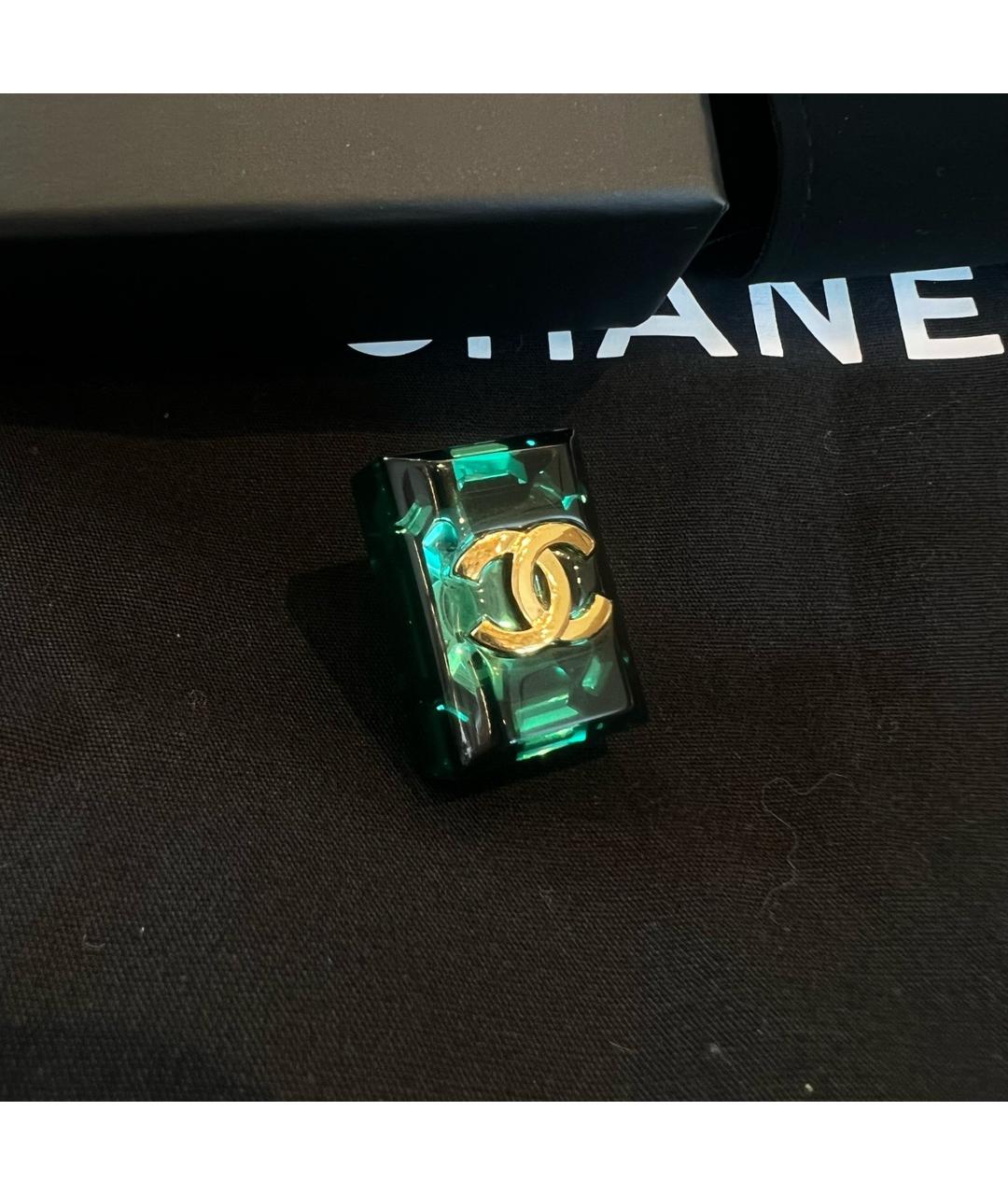 CHANEL Зеленая булавка / брошь, фото 3