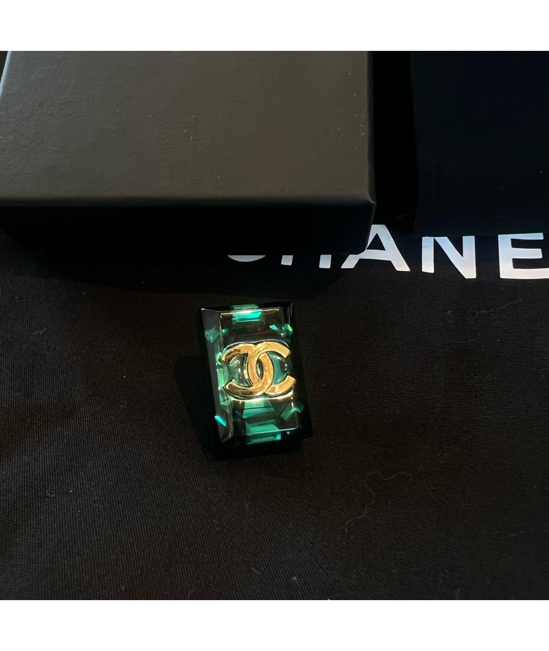 CHANEL Зеленая булавка / брошь, фото 5