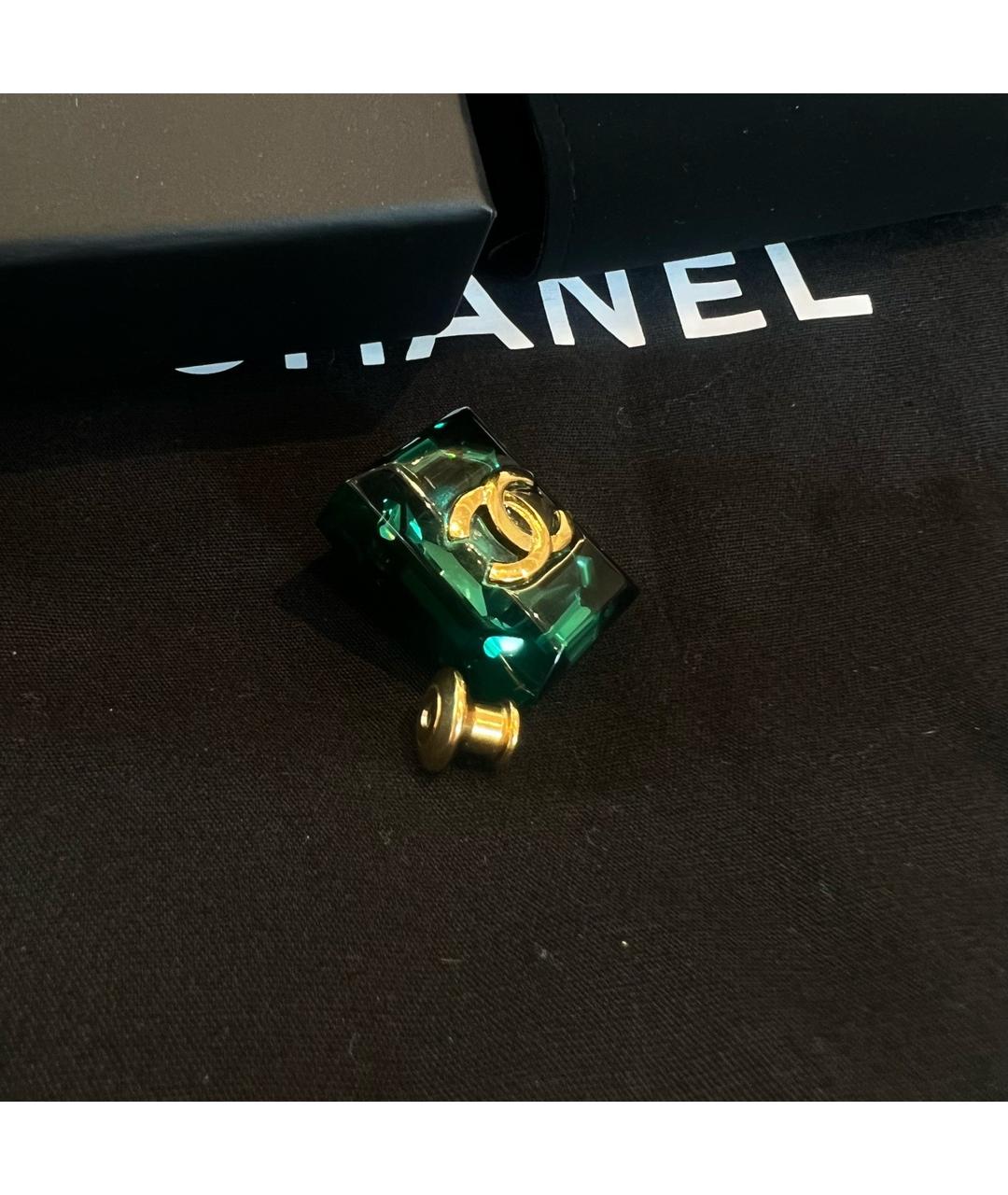 CHANEL Зеленая булавка / брошь, фото 2