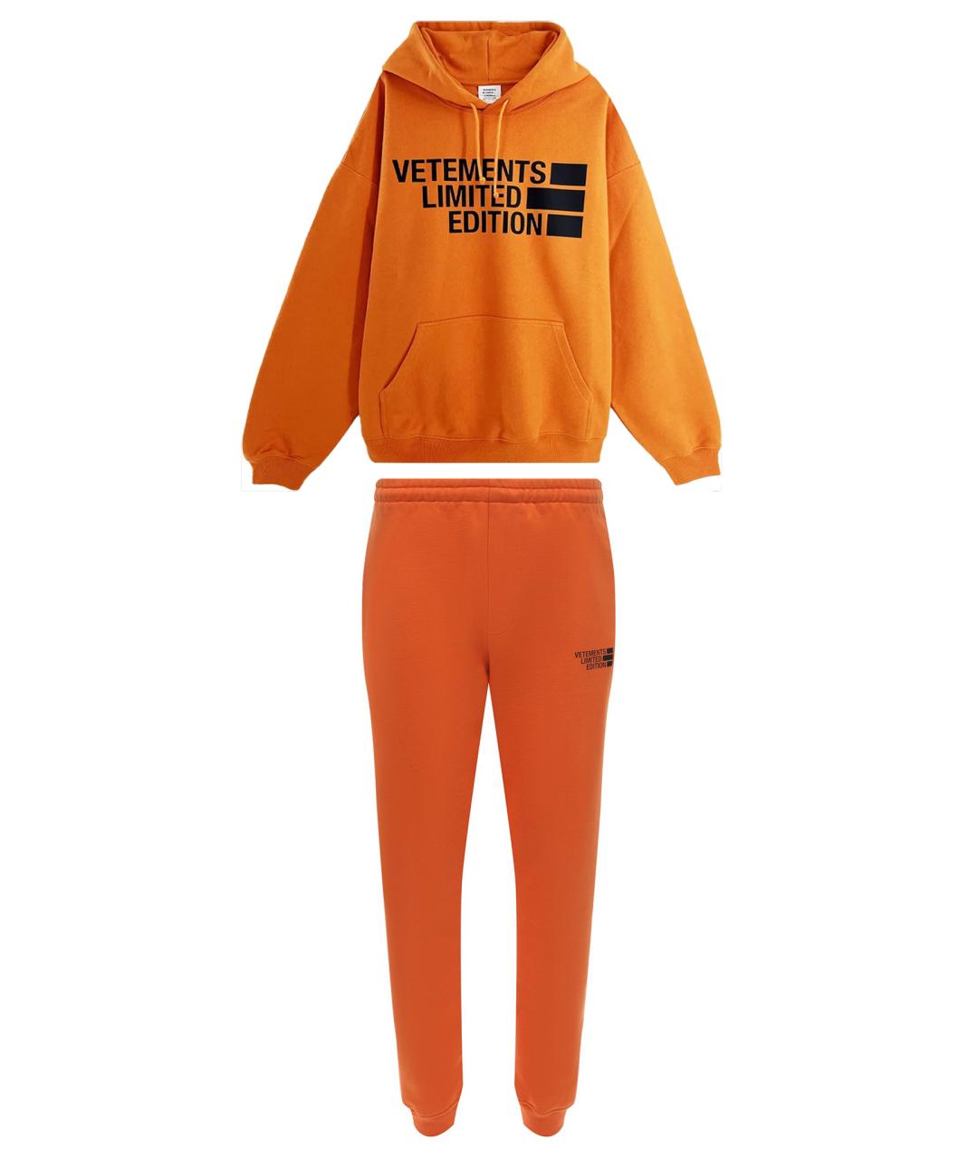 VETEMENTS Оранжевый хлопковый спортивный костюм, фото 1