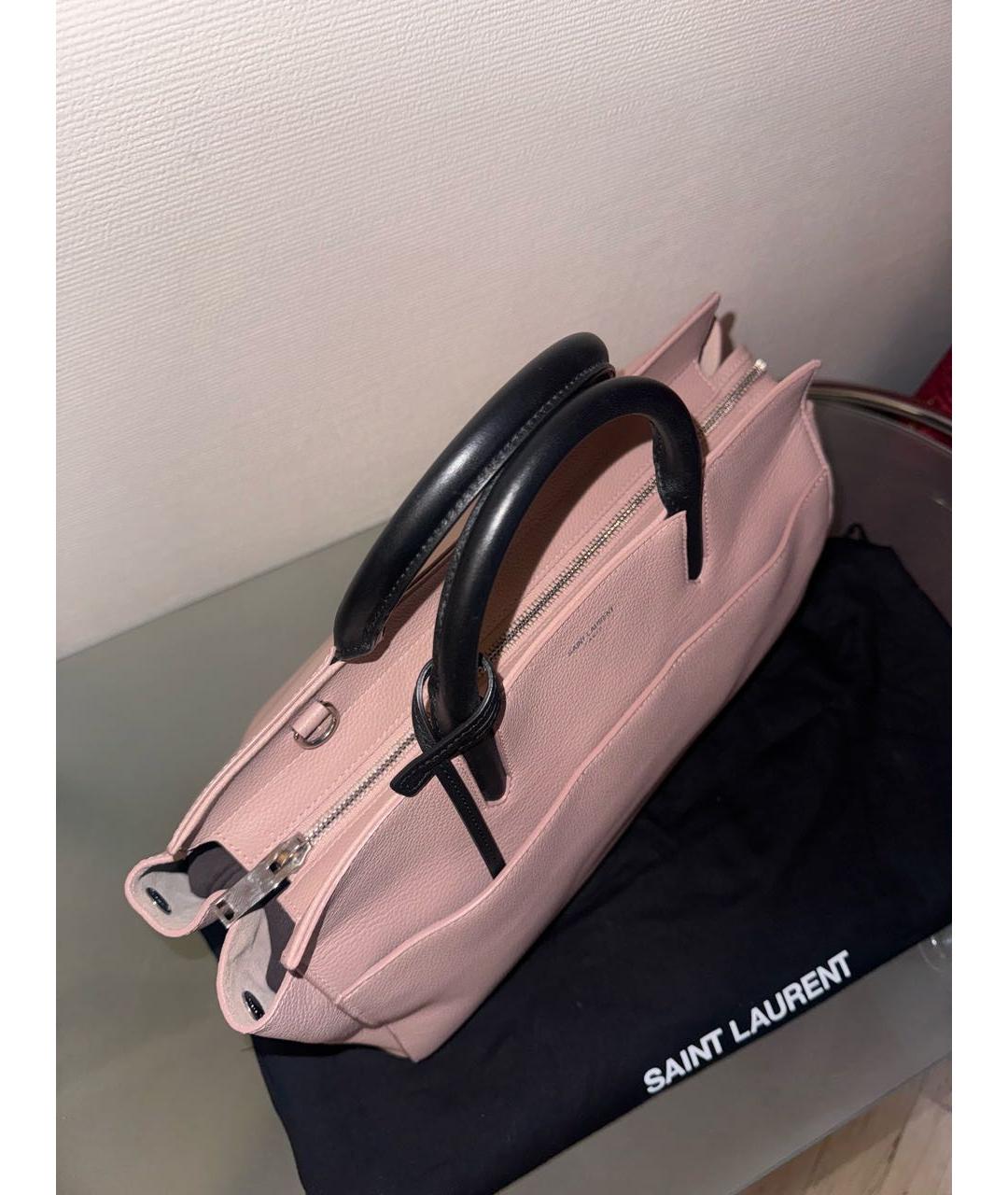 SAINT LAURENT Розовая сумка с короткими ручками, фото 3